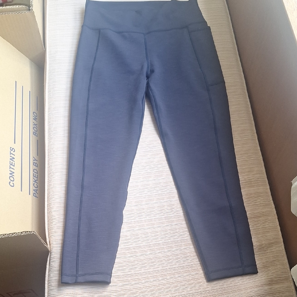 Sweaty Betty Navy Blue High-Waist Leggings with Side Pocket